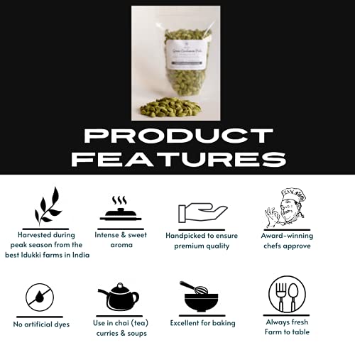 Spicefix Green Cardamom Pods Whole, 7.0 Oz / 200G | Extremely Fr