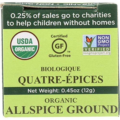 Spicely Organic Allspice Powder 0.45 Ounce Ecobox Certified Glut
