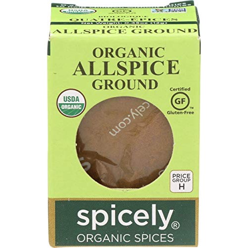 Spicely Organic Allspice Powder 0.45 Ounce Ecobox Certified Glut