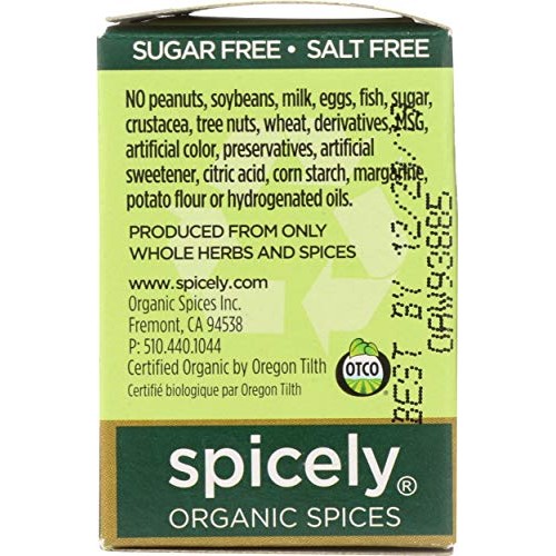 Spicely Organic Allspice Whole 0.30 Ounce Ecobox Certified Glute