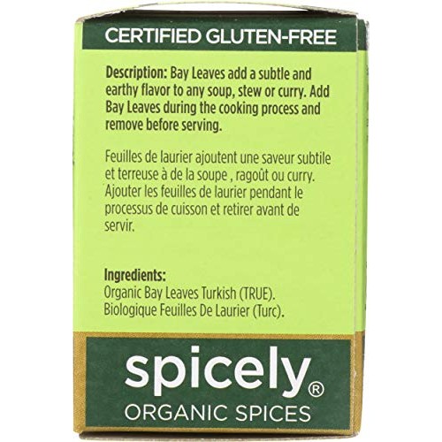 Spicely Organic Bay Leaves Turkish Whole 0.10 Ounce Ecobox Certi