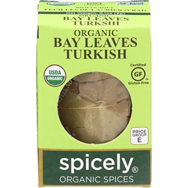 Spicely Organic Bay Leaves Turkish Whole 0.10 Ounce Ecobox Certi