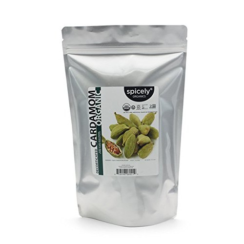 Spicely Organic Cardamom Decorticated 1 Lb Bag Certified Gluten