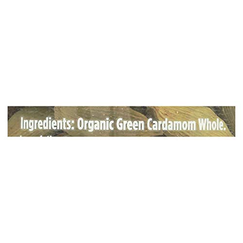 Spicely Organic Cardamom Pods Green Whole 1.20 Ounce Jar Certifi