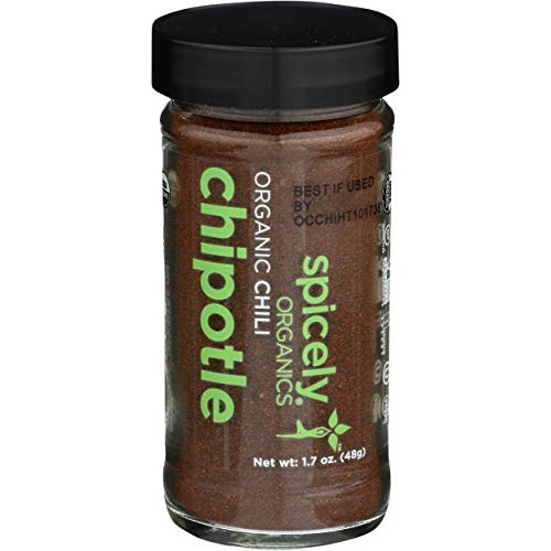 Spicely Organic Chili Chipotle Powder 1.70 Ounce Jar Certified G