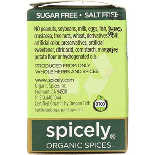 Spicely Organic Chili Powder 0.45 Ounce Ecobox Certified Gluten