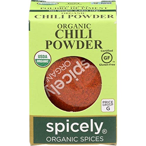 Spicely Organic Chili Powder 0.45 Ounce Ecobox Certified Gluten