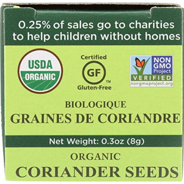 Spicely Organic Coriander Seeds Whole 0.30 Oz Ecobox