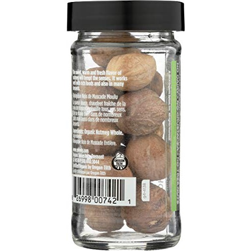 Spicely Organic Nutmeg Whole 1.40 Ounce Jar Certified Gluten Free