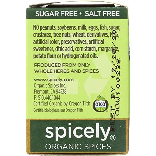 Spicely Organic Oregano 0.15 Ounce Ecobox Certified Gluten Free