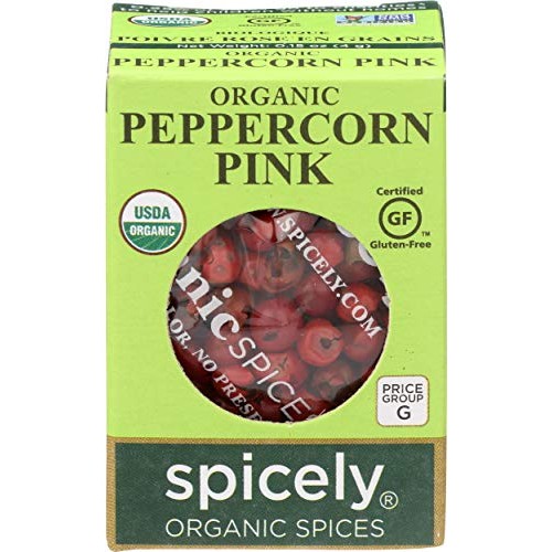 Spicely Organic Peppercorn Pink Whole 0.15 Ounce Ecobox Certifie