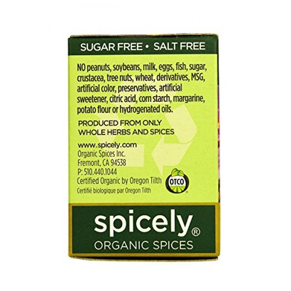 Spicely Organic Seasoning Garam Masala 0.50 Ounce Ecobox Certifi