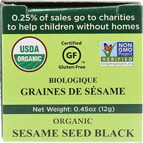 Spicely Organic Sesame Seeds Black Whole 0.45 Ounce Ecobox Certi