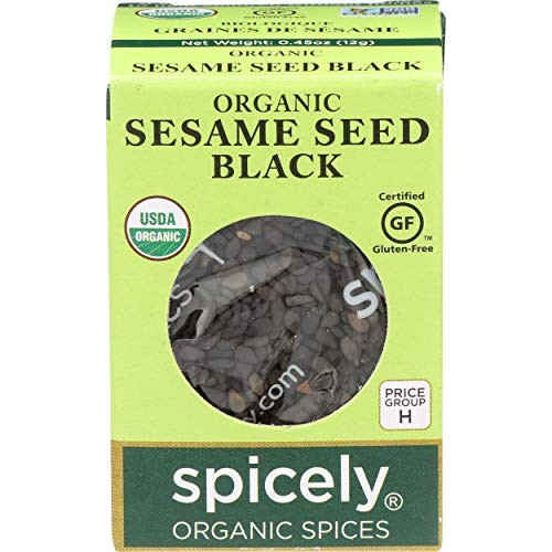 Spicely Organic Sesame Seeds Black Whole 0.45 Ounce Ecobox Certi