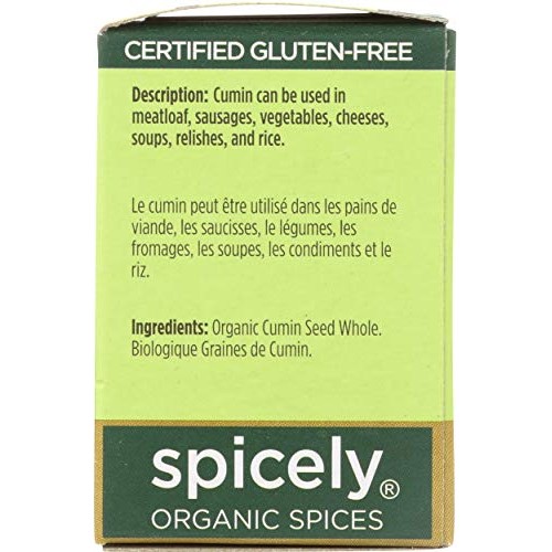 Spicely Organics Cumin Seeds Whole,0.5 Oz