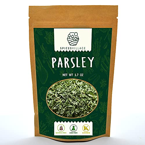 Spices Village Dried Parsley Flakes, Kosher Certified, Dry Flat