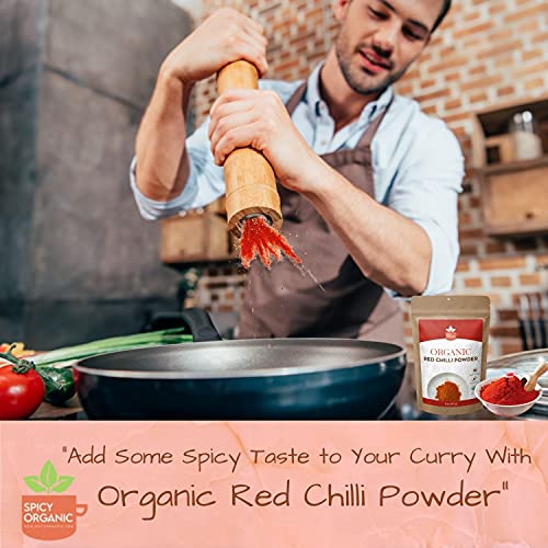 SPICY ORGANIC Red Chili Powder - USDA Certified Organic, Non-GMO...