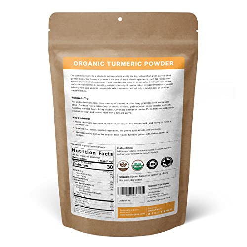 SPICY ORGANIC Turmeric Root Powder – USDA Organic, Non-GMO Curcu...