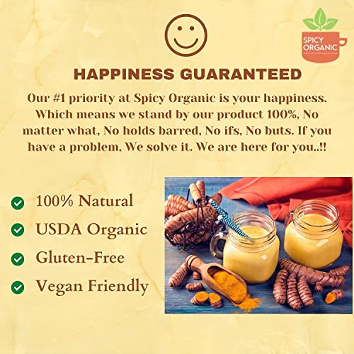 SPICY ORGANIC Turmeric Root Powder – USDA Organic, Non-GMO Curcu...