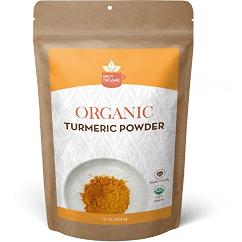 SPICY ORGANIC Turmeric Root Powder – USDA Organic, Non-GMO Curcu...