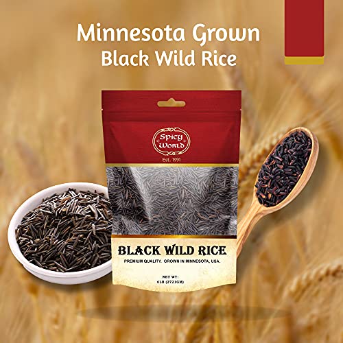 Minnesota Grown Black Wild Rice 6 Pound Bag - Premium Quality, A