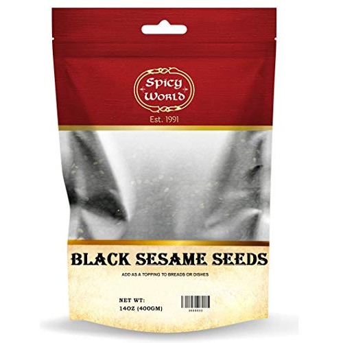 Raw Black Sesame Seeds 14 Oz Bag - Natural - By Spicy World