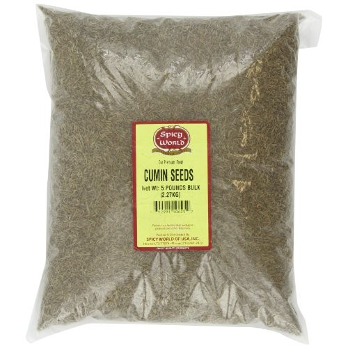 Spicy World Cumin Seeds Bulk, 5-Pounds