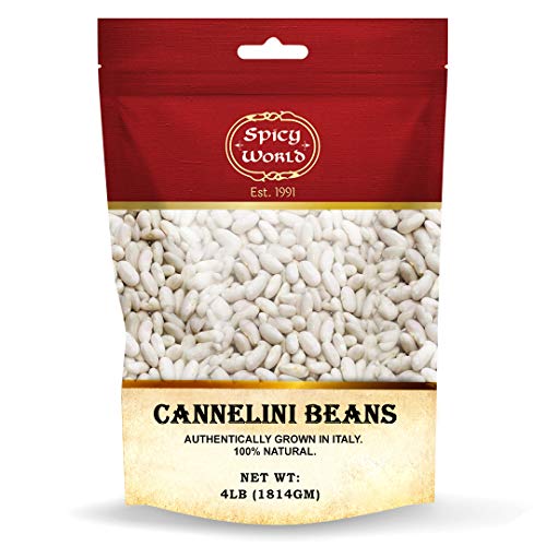 Spicy World Cannelini Beans 4 Lb - From Italy - Dried White Medi