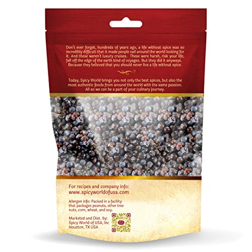 Spicy World Juniper Berries Whole 1.5 Pound Bulk Bag - Pure - Gr