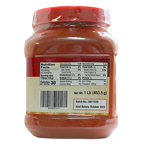Spicy World Kashmiri Chilli Powder Chili 1 Pound Bulk Jar - 16