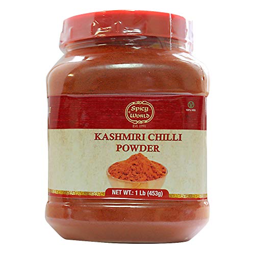 Spicy World Kashmiri Chilli Powder Chili 1 Pound Bulk Jar - 16