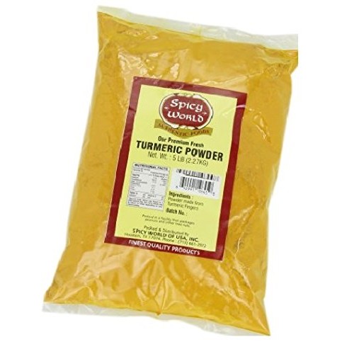 Spicy World Turmeric Powder 5 Pound Bulk Bag - Indian Turmeric R