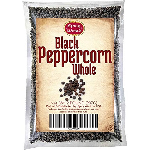 Spicy World Whole Black Peppercorns Tellicherry 2 Pound Bag - St