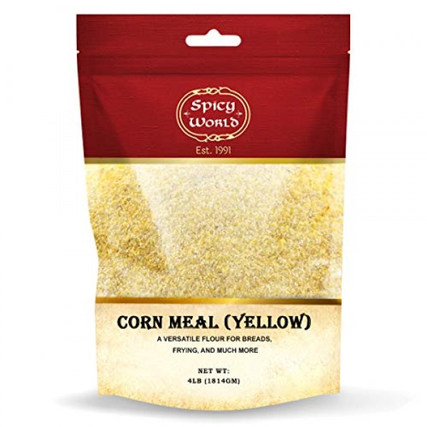 Spicy World Yellow Corn Meal Medium Grind 4 Pound 64Oz - Great