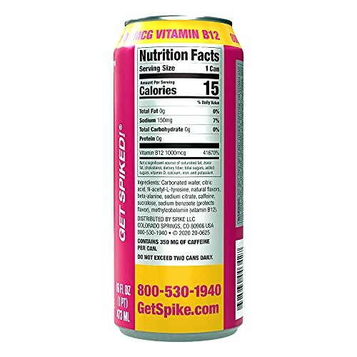 Spike Hardcore Energy Drink Strawberry Lemonade 16 Oz Pack Of 12