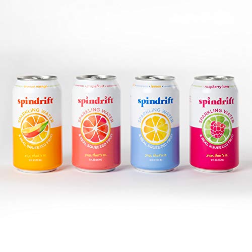 Spindrift Sparkling Water, 4 Flavor Variety Pack, Made with Real...