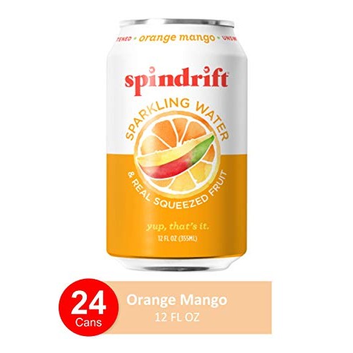 Spindrift Sparkling Water, Orange Mango Flavored, Made With Real Spindrift Sparkling Water, Orange Mango Flavored, Made With Real