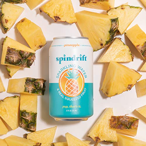Spindrift Sparkling Water, Pineapple Flavored, 12 Fl Oz Cans, Pa