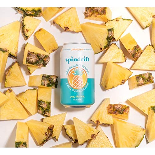 Spindrift Sparkling Water, Pineapple Flavored, 12 Fl Oz Cans, Pa