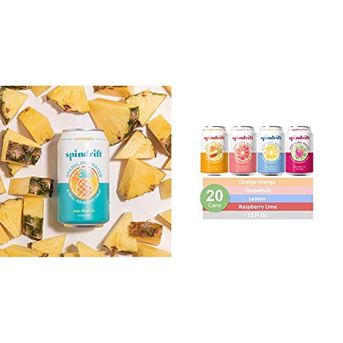 Spindrift Sparkling Water, Pineapple Flavored, 12 Fl Oz Cans, Pa