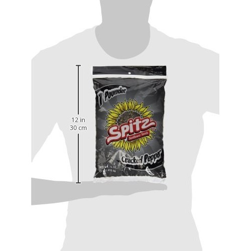 Spitz Cracked Pepper Flavor Sunflower Seeds, 1 Pound Bag Pack O