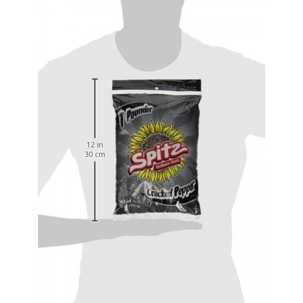 Spitz Cracked Pepper Flavor Sunflower Seeds, 1 Pound Bag Pack o...