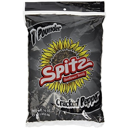 Spitz Cracked Pepper Flavor Sunflower Seeds, 1 Pound Bag Pack O