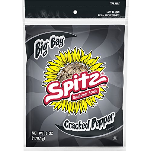 Spitz Cracked Pepper Flavored Sunflower Seeds, 6 Oz Bag Pack Of