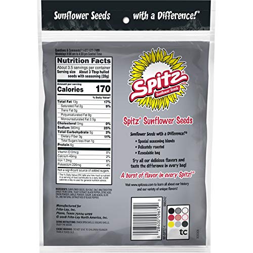 Spitz Sunflower Seeds, Cracked Pepper, 6 Oz Pack of 9