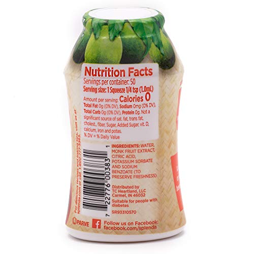 Splenda Monk Fruit Liquid, Zero Calorie Sweetener Drops, 1.68 Ou