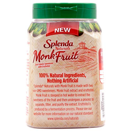 Splenda Naturals Monk Fruit Zero Calorie All Natural Granulated