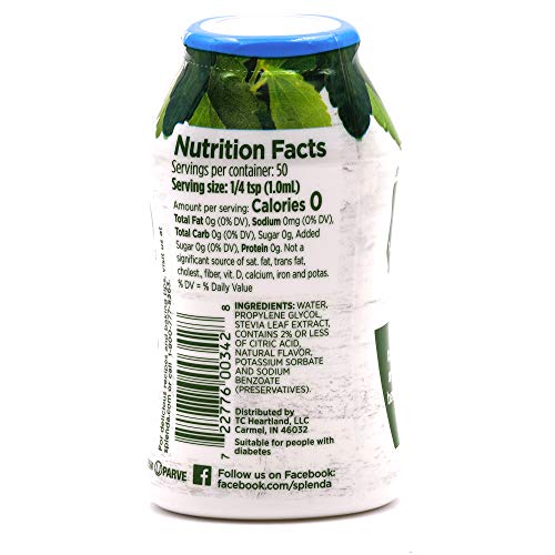 Splenda Stevia Liquid, French Vanilla Zero Calorie Sweetener Dro