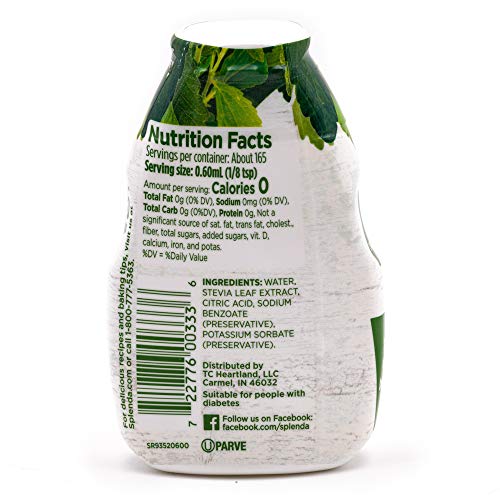 Splenda Liquid Stevia Zero Calorie Sweetener Drops, 3.38 Fluid O