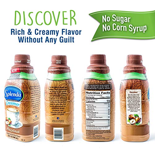 Splenda Sugar Free, Low Calorie Hazelnut Coffee Creamer. Single